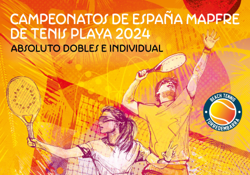 Foto detall del cartell del Campionat d'Espanya de Tennis Platja