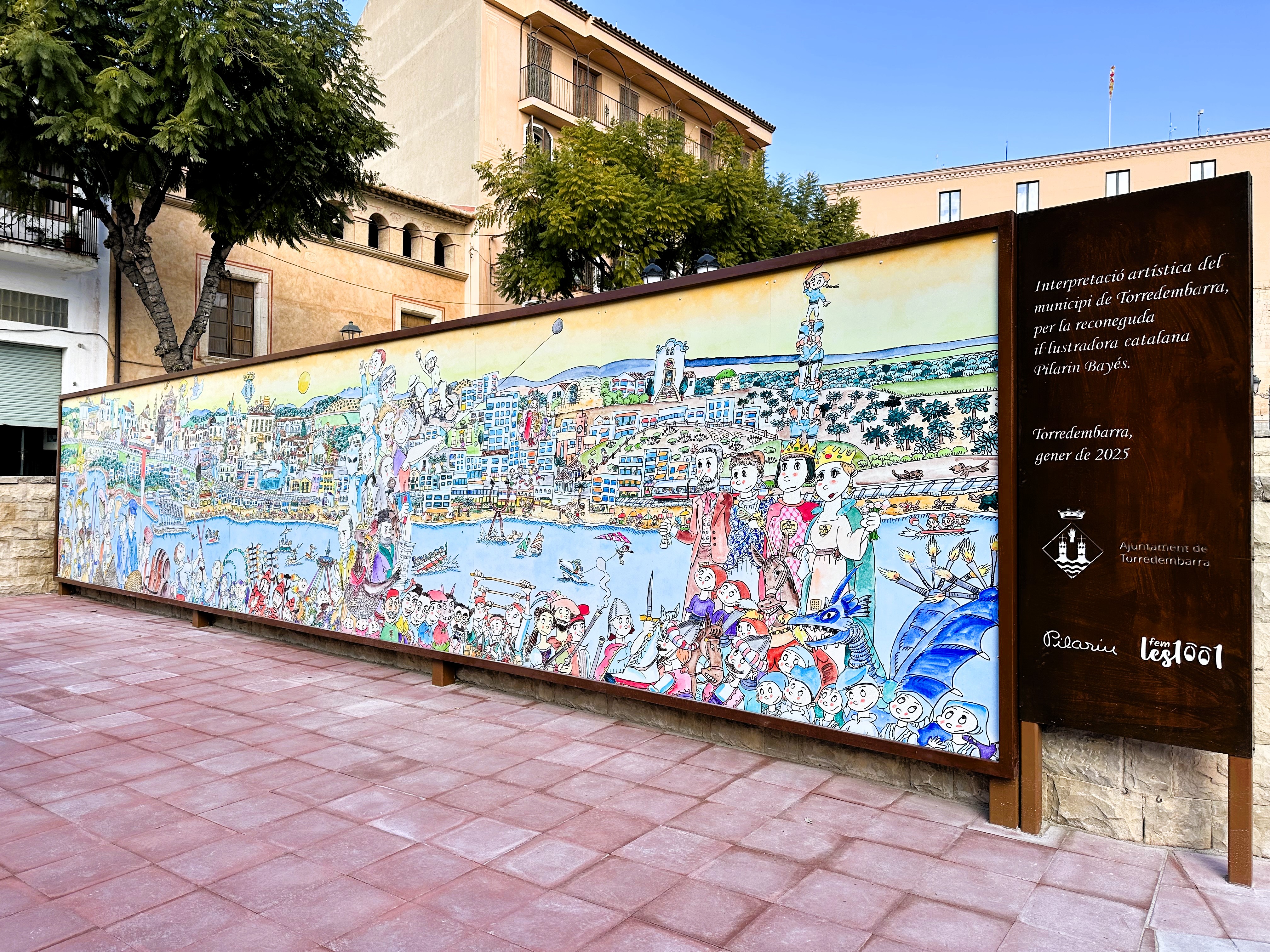 Imatge del mural, ubicat al carrer de Joan Güell, sota la plaça del Castell