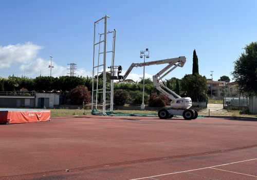 Inici de les obres de renovació del paviment de la pista d’atletisme