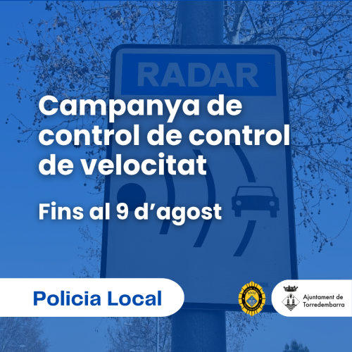 Imatge de la campanya de control de velocitat