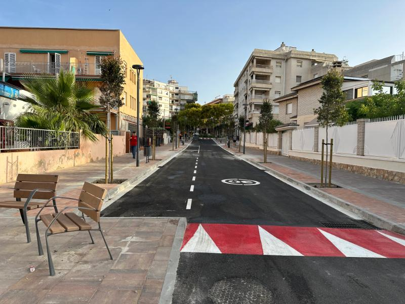 Foto de les obres finalitzades al carrer de Girona 